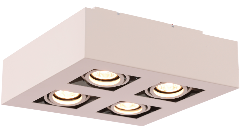 Moderne Plafondspot Quadrado - dimbaar 4x5W | Beige