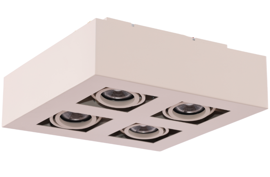Moderne Plafondspot Quadrado - dimbaar 4x5W | Beige