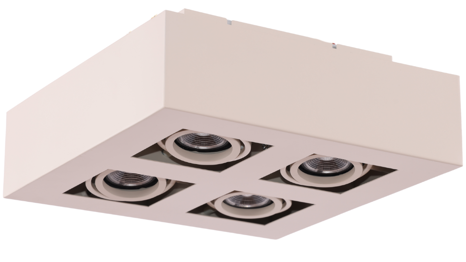 Moderne Plafondspot Quadrado - dimbaar 4x5W | Beige