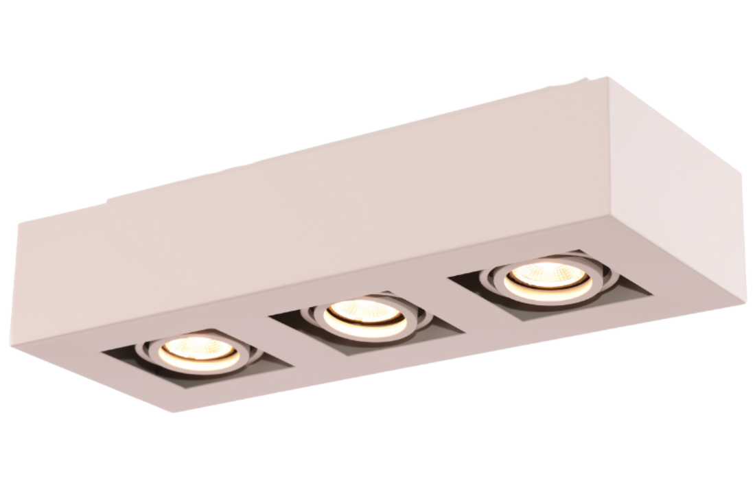 Moderne Plafondspot Quadrado - dimbaar 3x5W | Beige
