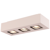 Moderne Plafondspot Quadrado - dimbaar 3x5W | Beige