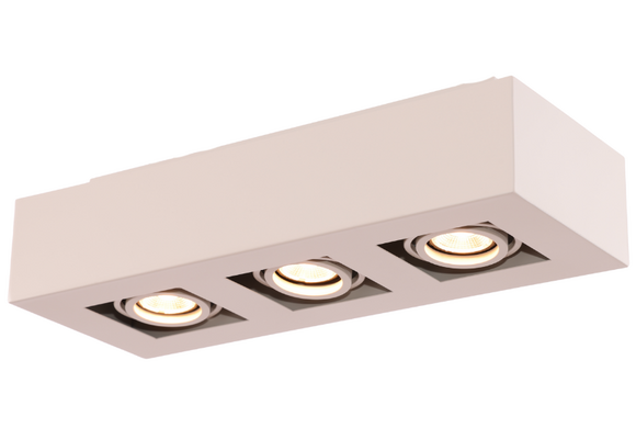Moderne Plafondspot Quadrado - dimbaar 3x5W | Beige