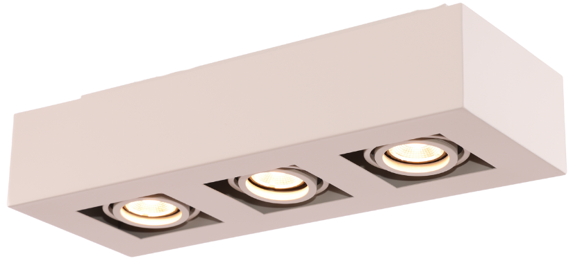 Moderne Plafondspot Quadrado - dimbaar 3x5W | Beige