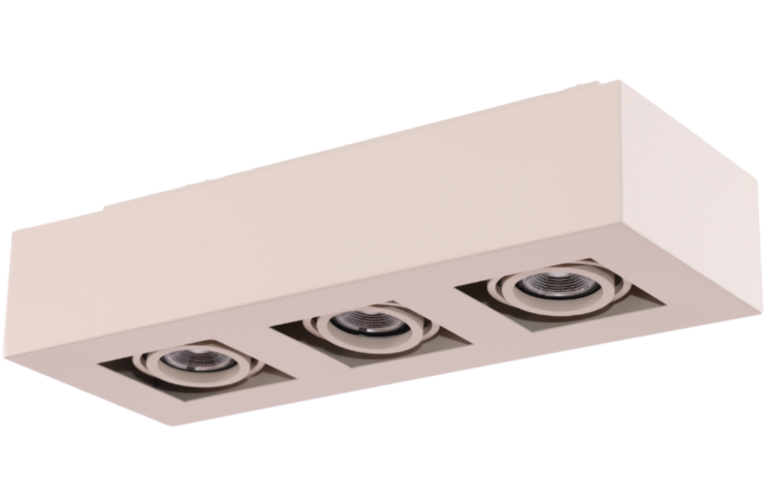 Moderne Plafondspot Quadrado - dimbaar 3x5W | Beige