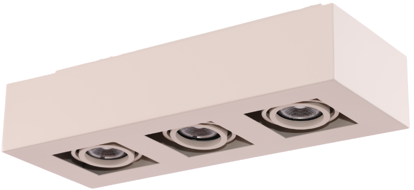 Moderne Plafondspot Quadrado - dimbaar 3x5W | Beige