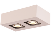 Moderne Plafondspot Quadrado - dimbaar 2x5W | Beige