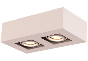 Moderne Plafondspot Quadrado - dimbaar 2x5W | Beige