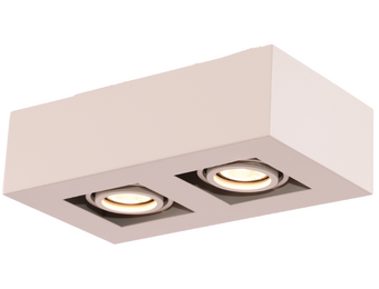 Moderne Plafondspot Quadrado - dimbaar 2x5W | Beige