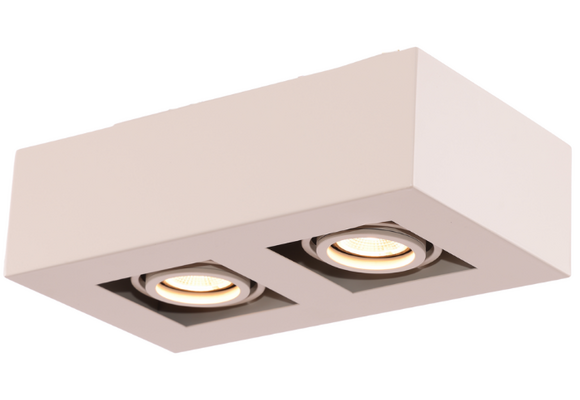 Moderne Plafondspot Quadrado - dimbaar 2x5W | Beige