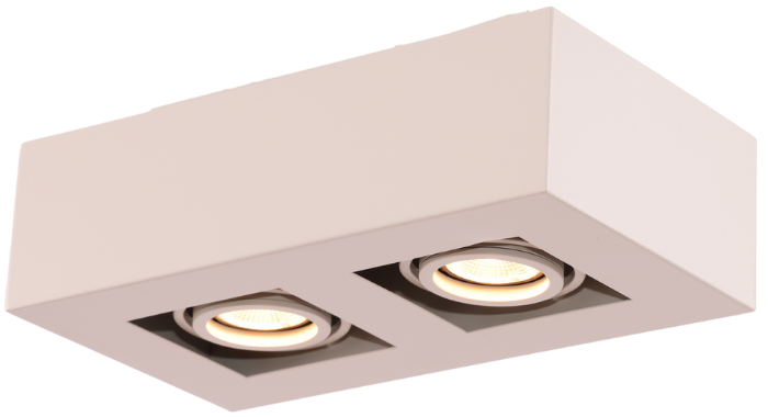 Moderne Plafondspot Quadrado - dimbaar 2x5W | Beige