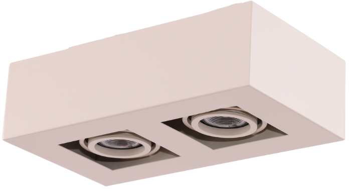 Moderne Plafondspot Quadrado - dimbaar 2x5W | Beige