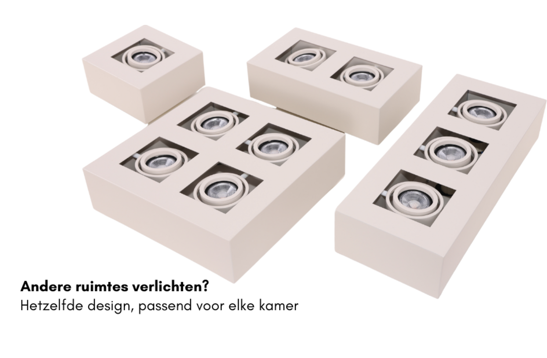 Moderne Plafondspot Quadrado - dimbaar 1x5W | Beige