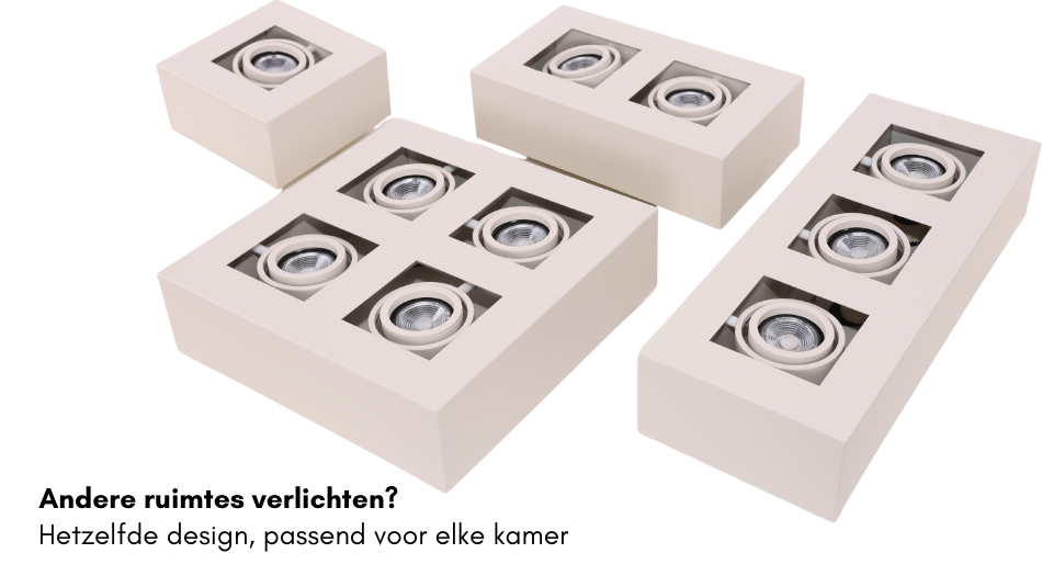 Moderne Plafondspot Quadrado - dimbaar 1x5W | Beige