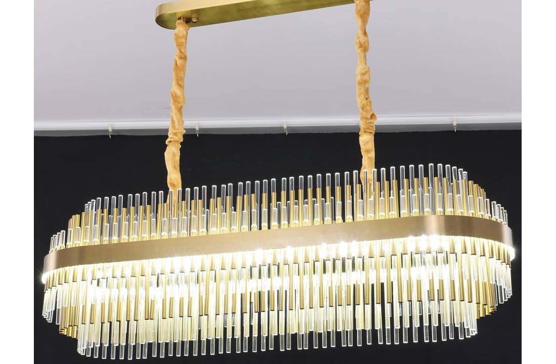 Hanglamp Amira Transparant/Goud | L100xB32xH32 cm