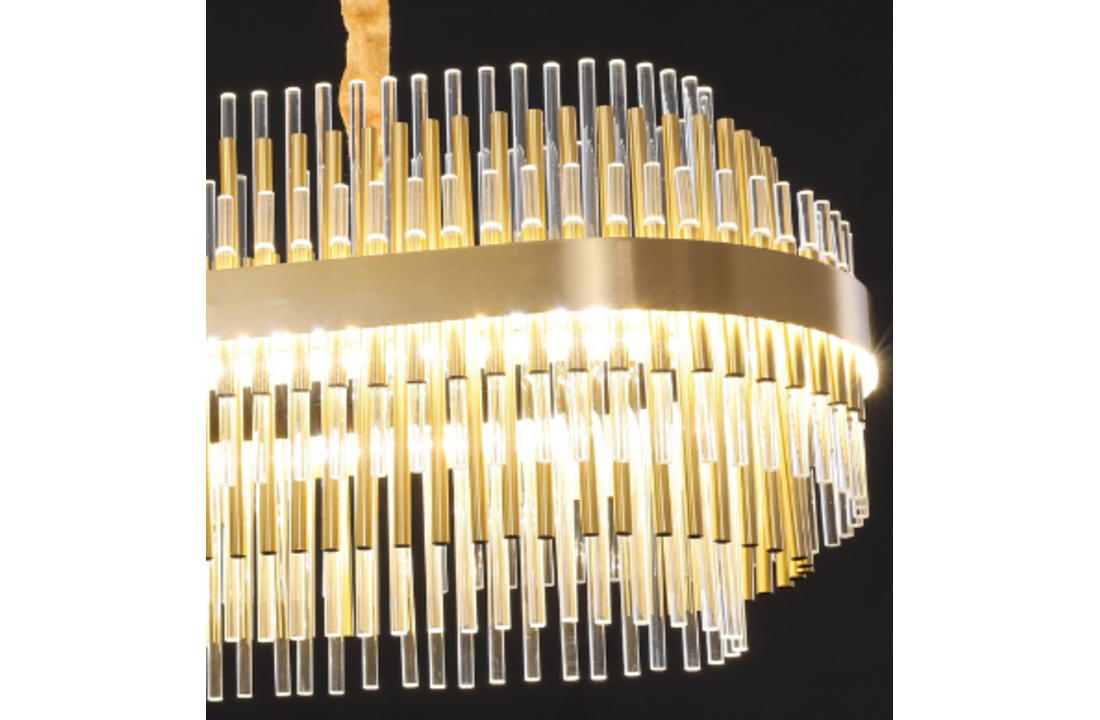 Hanglamp Amira Transparant/Goud | L100xB32xH32 cm