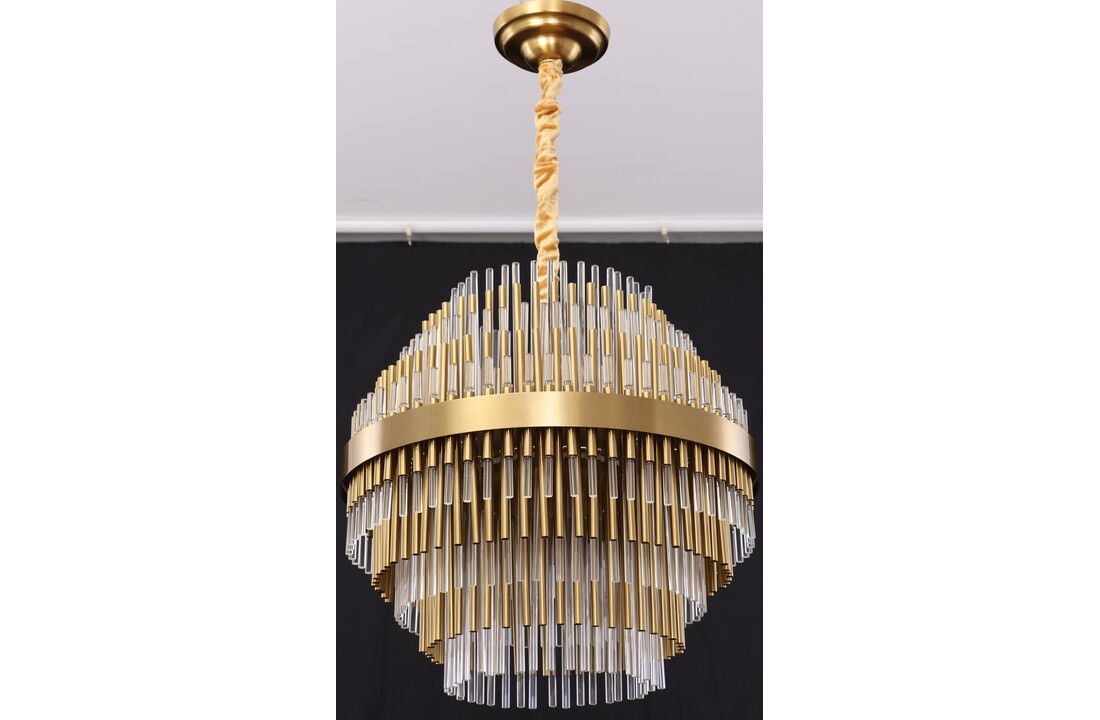 Hanglamp Amira Transparant/Goud | Doorsnede 50 cm