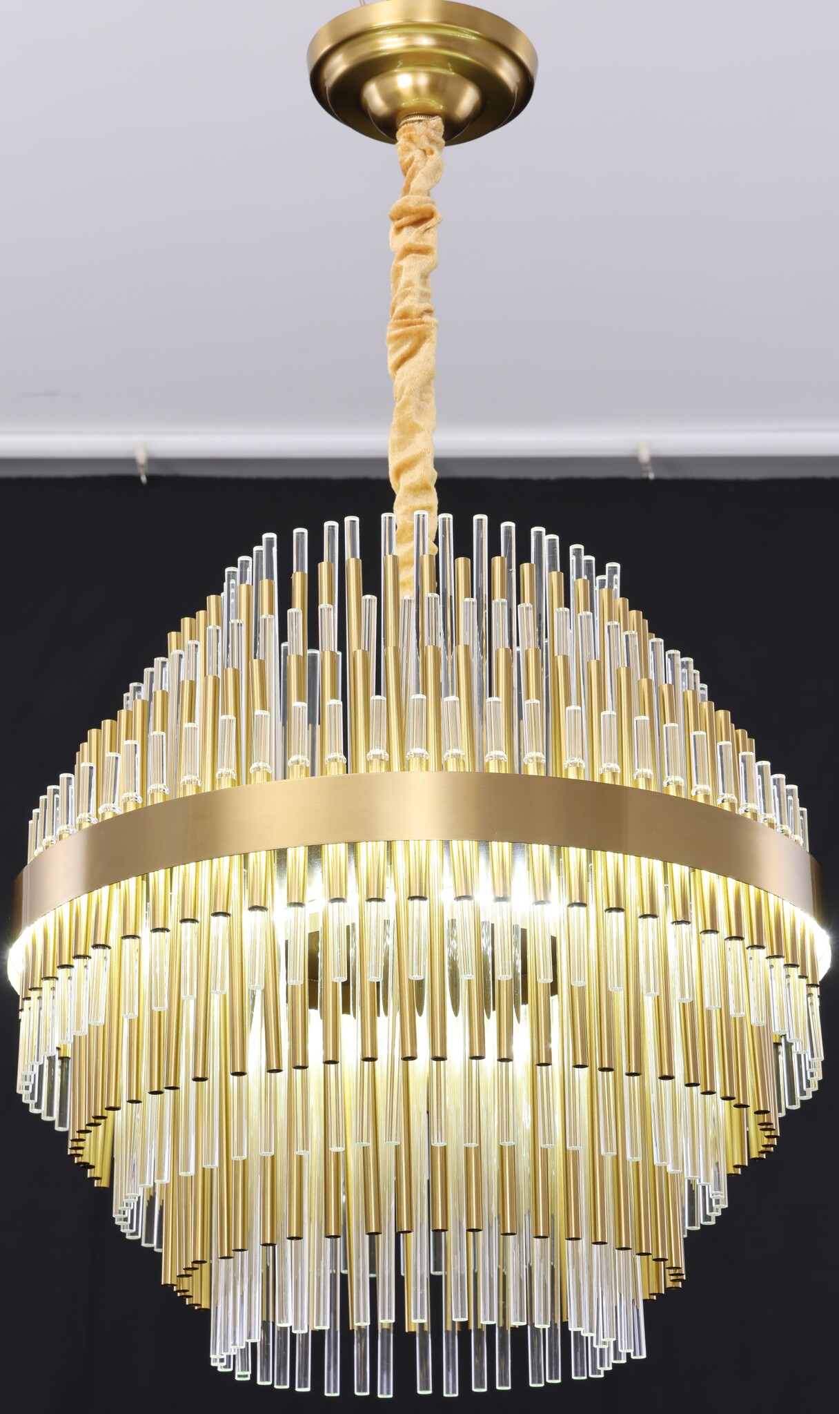 Hanglamp Amira Transparant/Goud | Doorsnede 50 cm