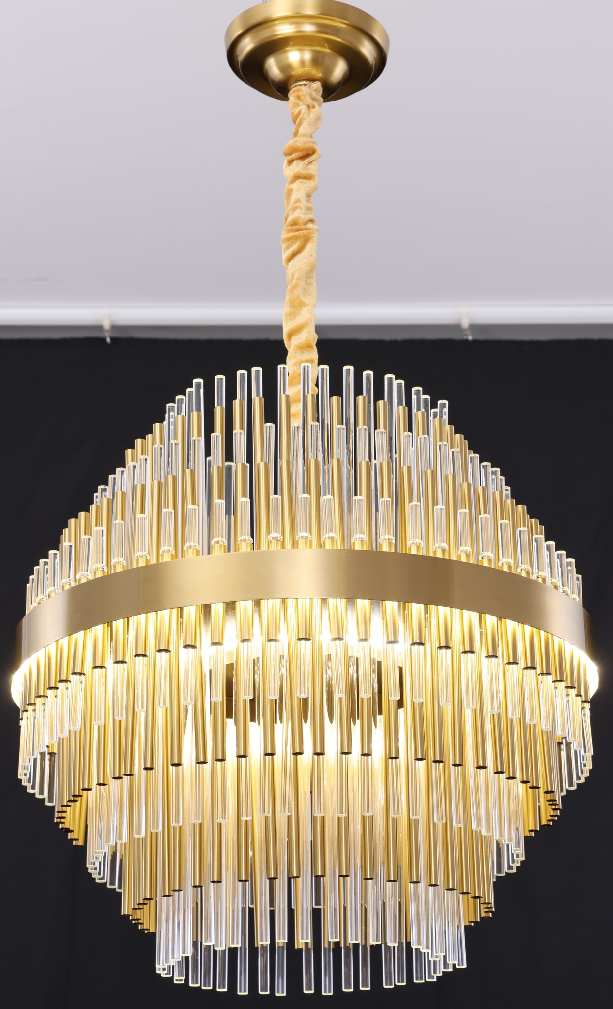 Hanglamp Amira Transparant/Goud | Doorsnede 50 cm