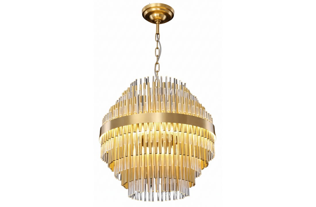Hanglamp Amira Transparant/Goud | Doorsnede 50 cm