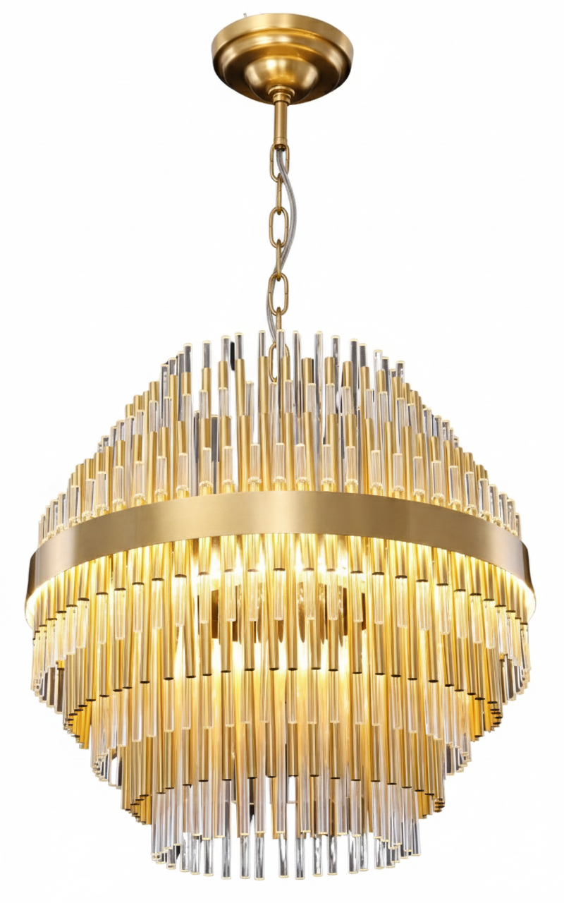 Hanglamp Amira Transparant/Goud | Doorsnede 50 cm