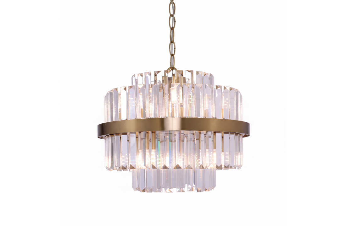 Hanglamp Amira Transparant/Goud | Ø 40 cm