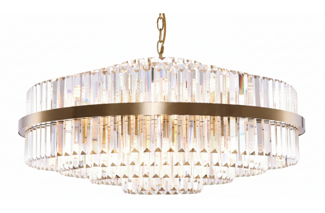 Hanglamp Amira Transparant/Goud | Ø 80 cm