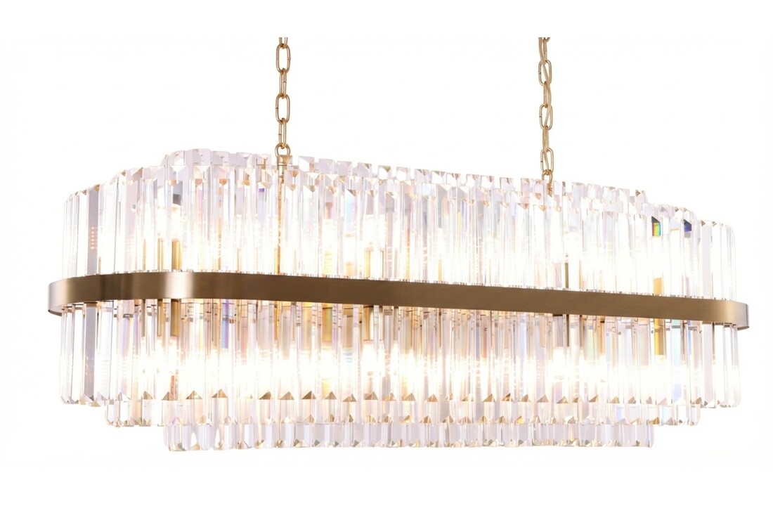 Hanglamp Amira Transparant/Goud | L100xB35xH30 cm