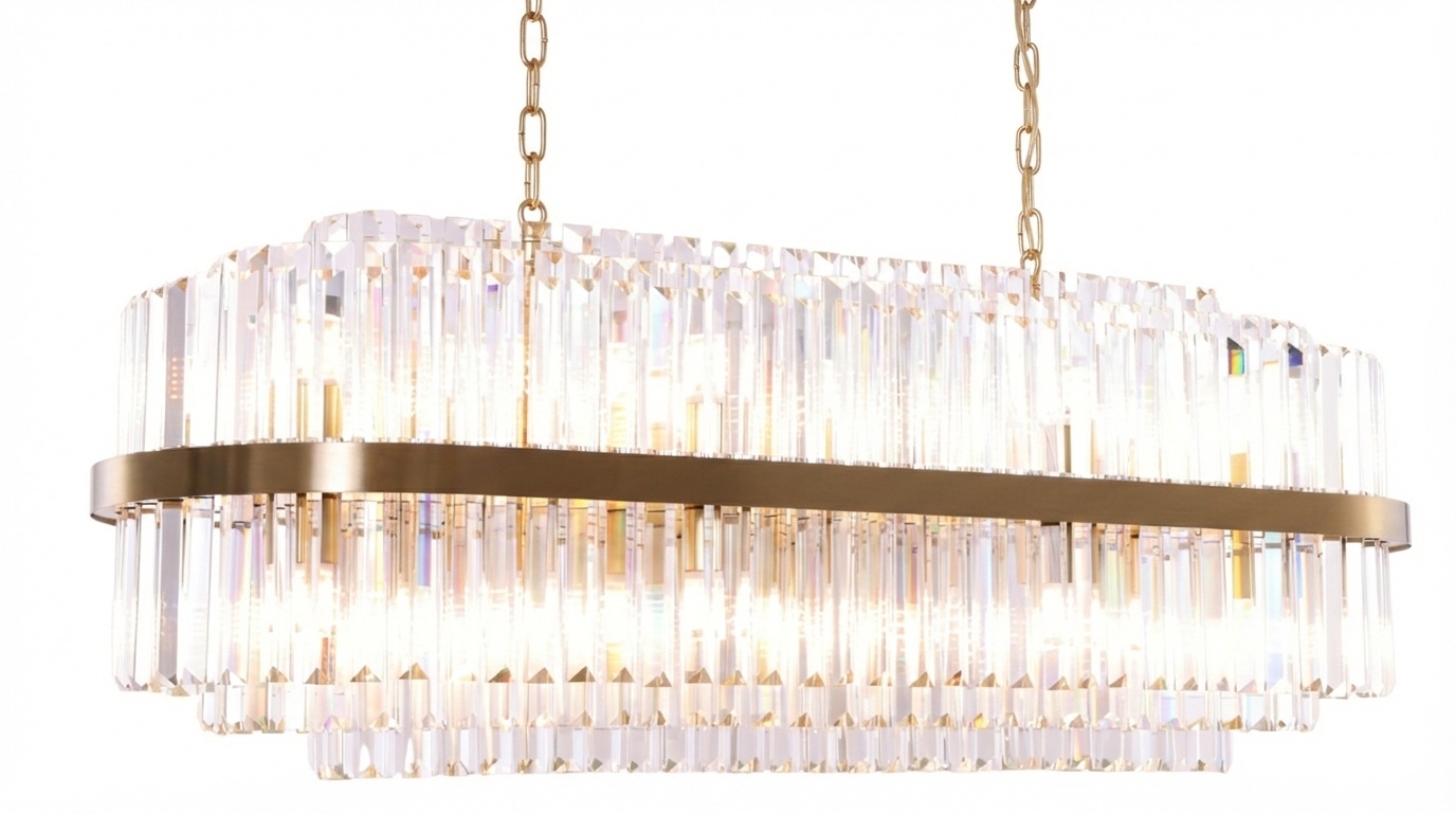 Hanglamp Amira Transparant/Goud | L100xB35xH30 cm