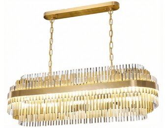 Hanglamp Matilla Transparant/Goud | L100 cm