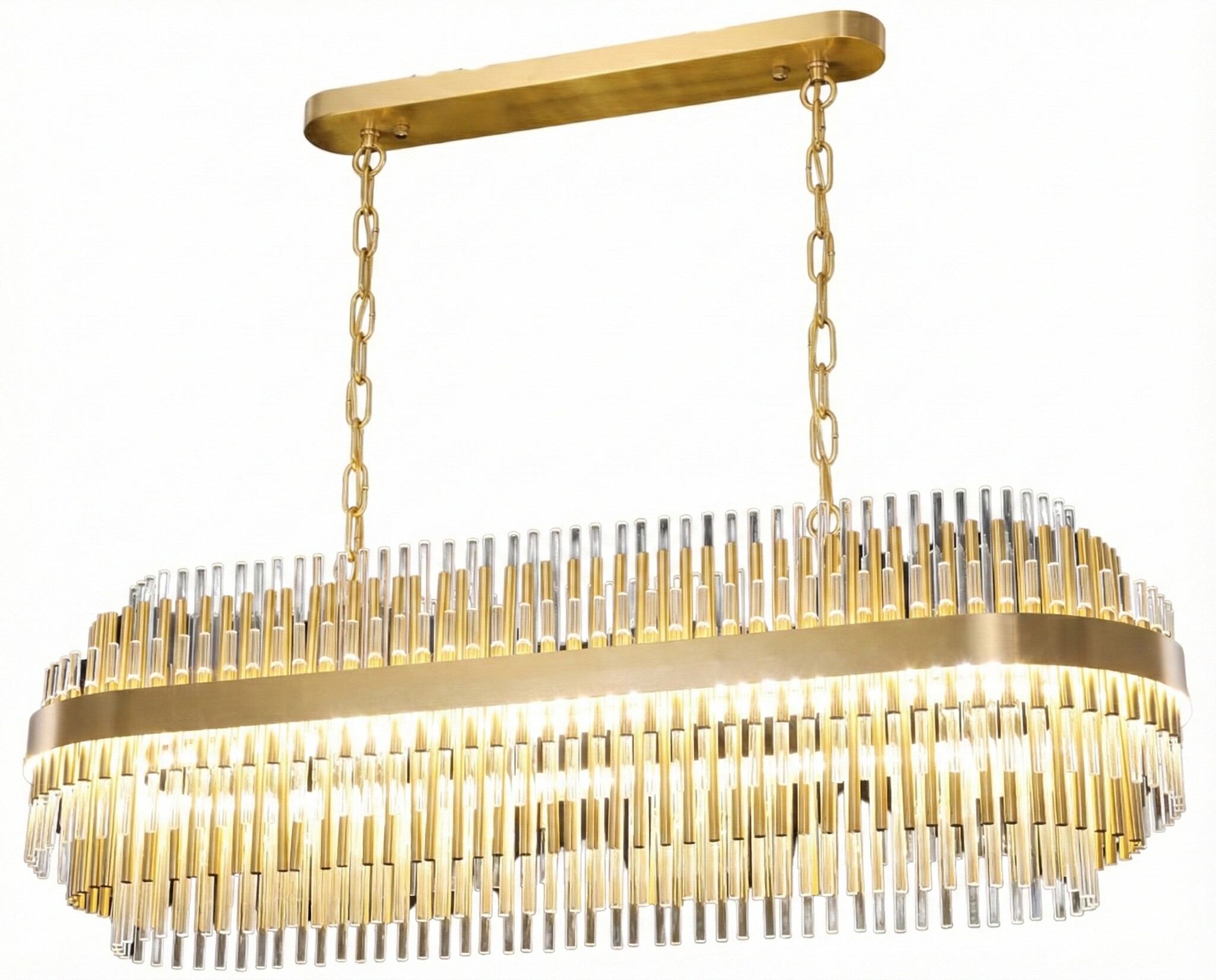 Hanglamp Amira Transparant/Goud | L100xB32xH32 cm