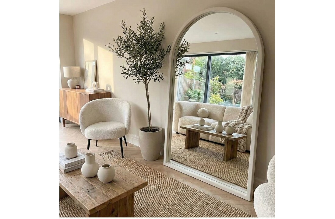 Boogspiegel Ivory Arched  110 x 190 cm - Extra Large - Brede Rand