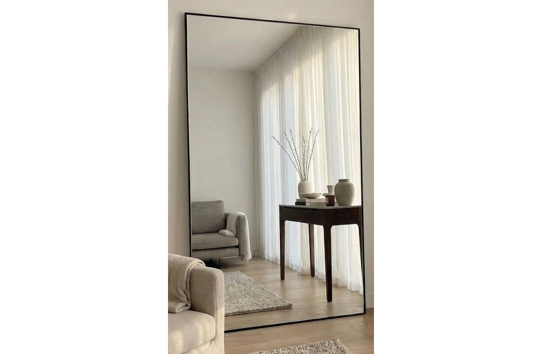 Extra Large Staande Spiegel 120 x 190 cm - Rechthoekig - Zwart