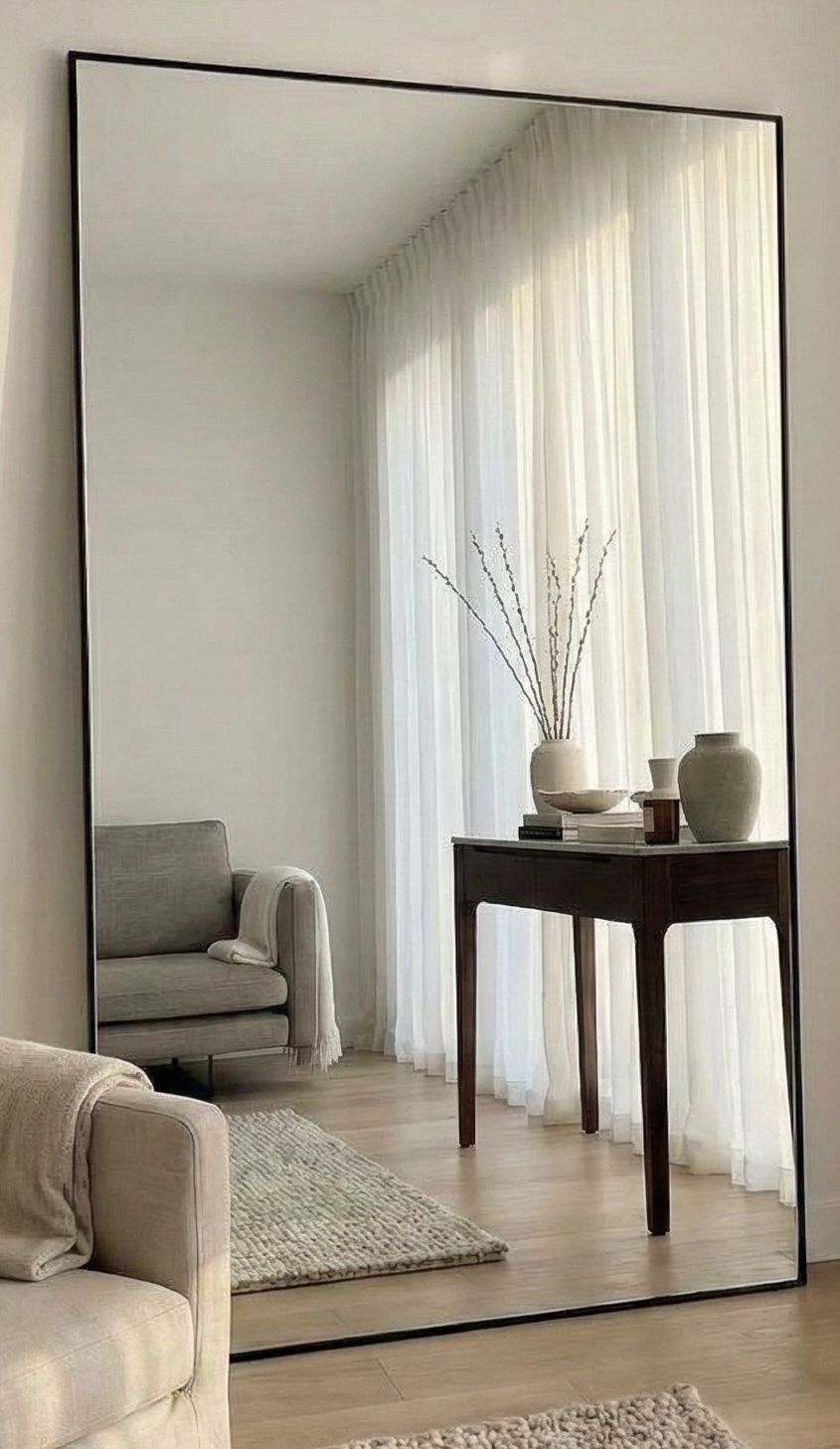 Extra Large Staande Spiegel 120 x 190 cm - Rechthoekig - Zwart