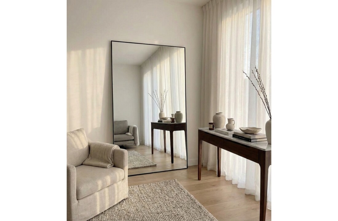 Extra Large Staande Spiegel 120 x 190 cm - Rechthoekig - Zwart