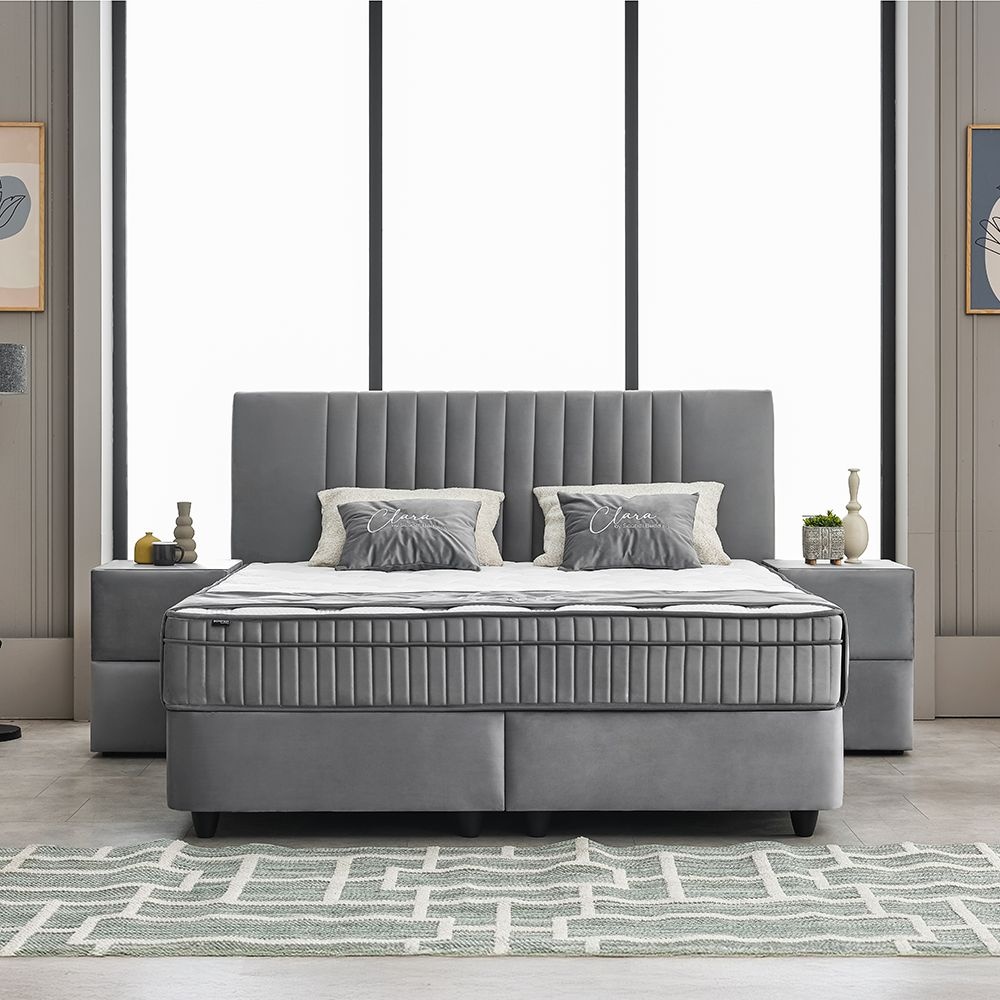 Boxspring Clara Grijs incl. matras