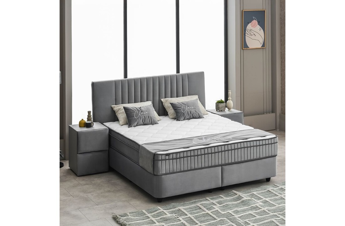 Boxspring Clara Grijs incl. matras