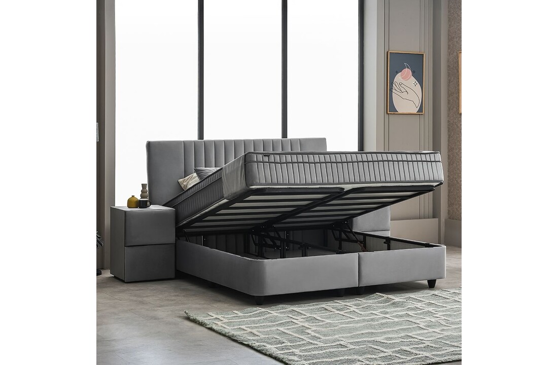 Boxspring Clara Grijs incl. matras