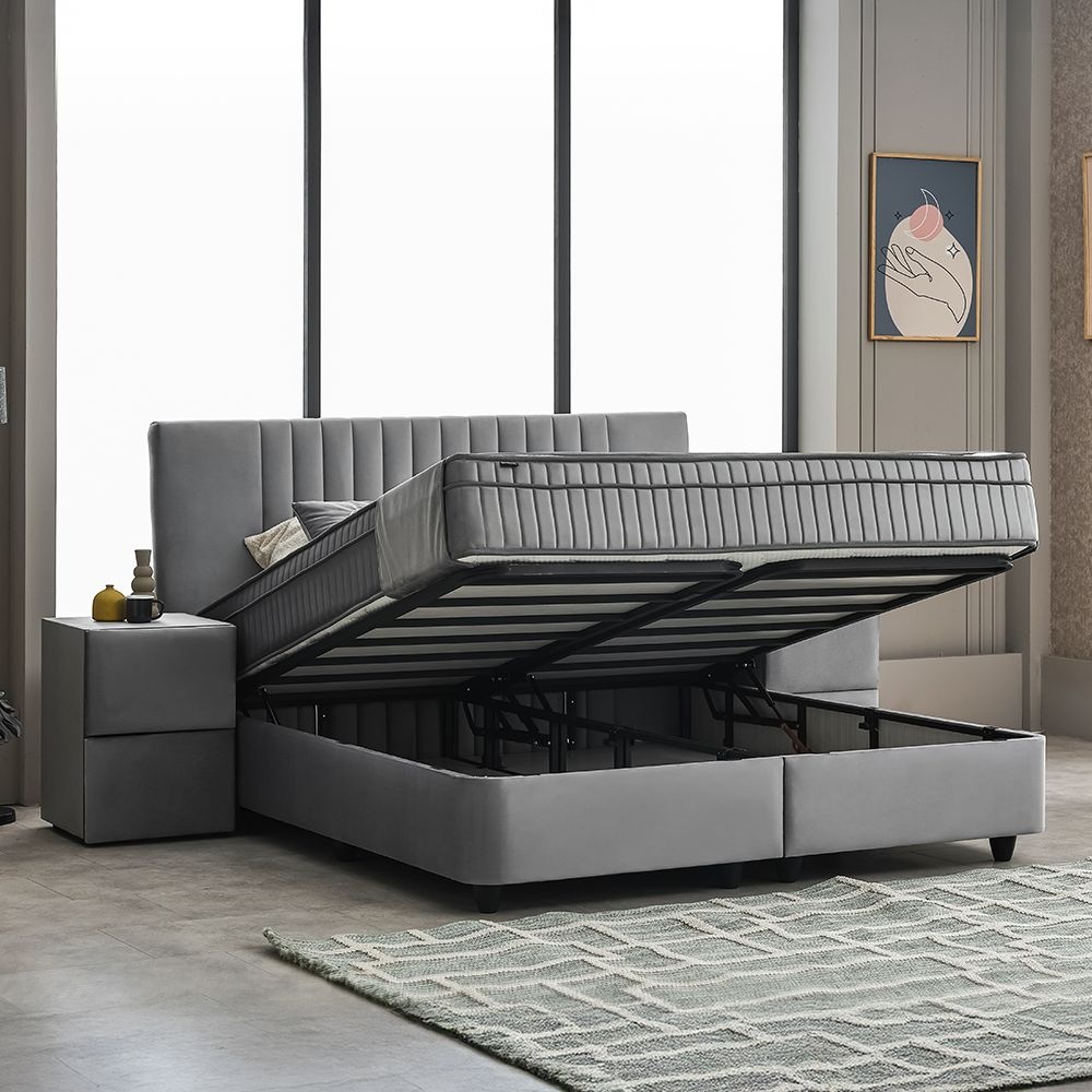 Boxspring Clara Grijs incl. matras