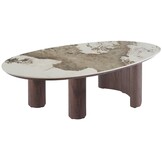 Salontafel Palermo - Bruin - Keramiek - (Marmerlook)