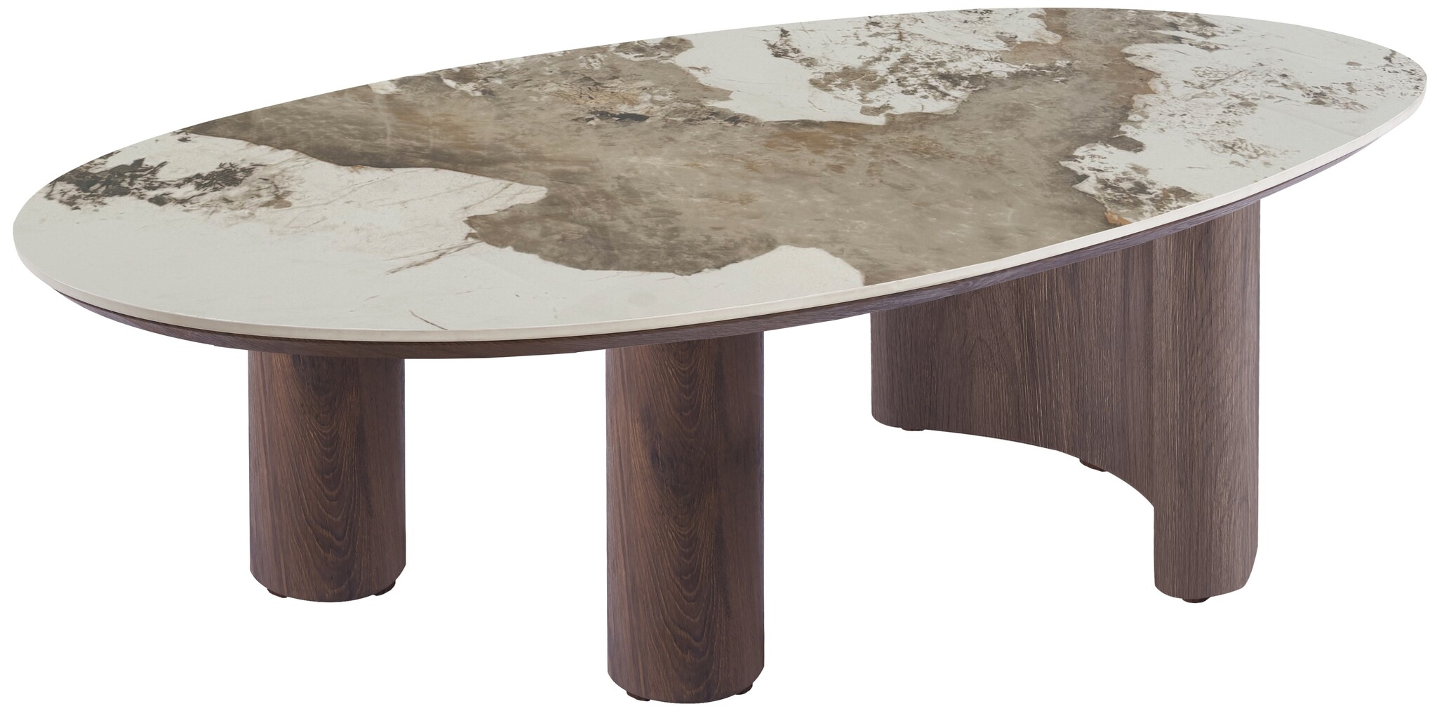 Salontafel Palermo - Bruin - Keramiek - (Marmerlook)