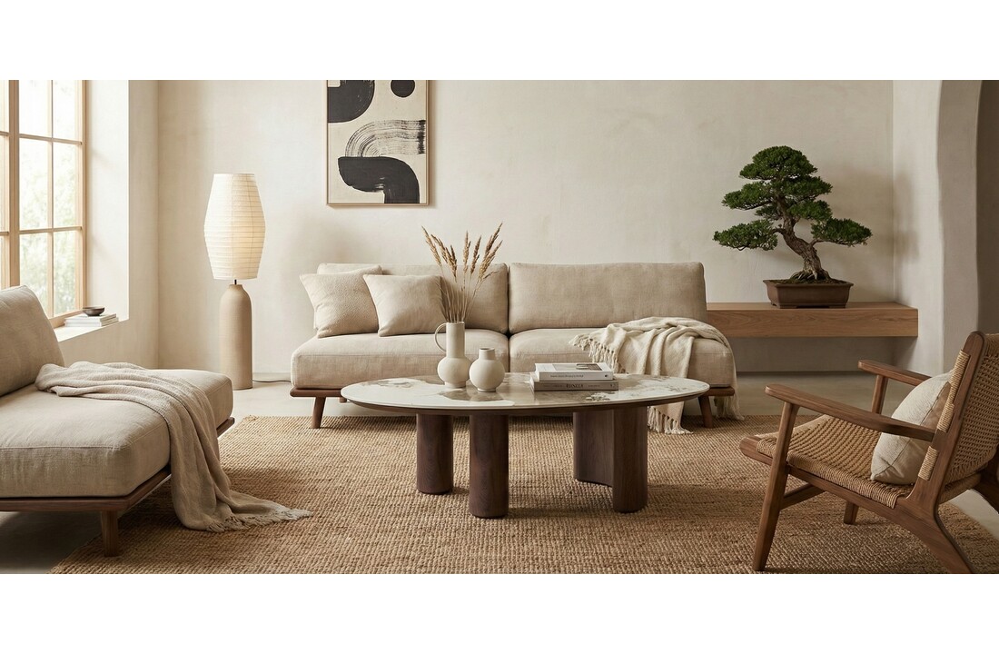 Salontafel Palermo - Bruin - Keramiek - (Marmerlook)