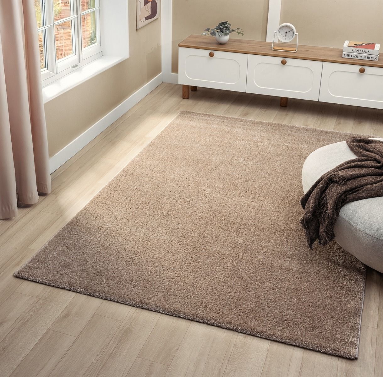 Vloerkleed hoogpolig Asta - Beige