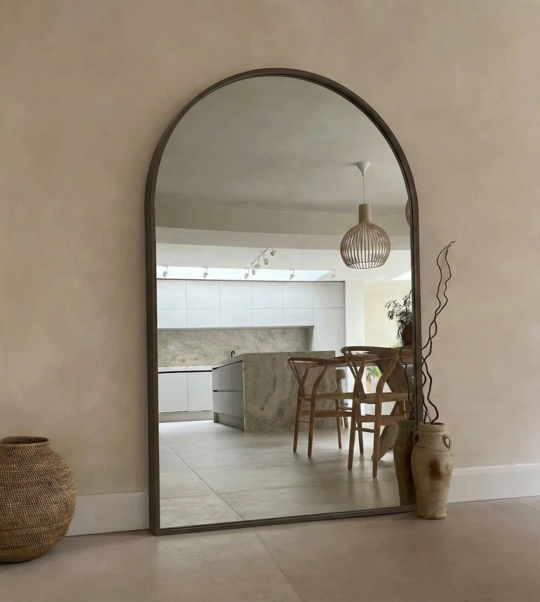 Boogspiegel Bruin 100x180 cm - Staand- en Hangsysteem