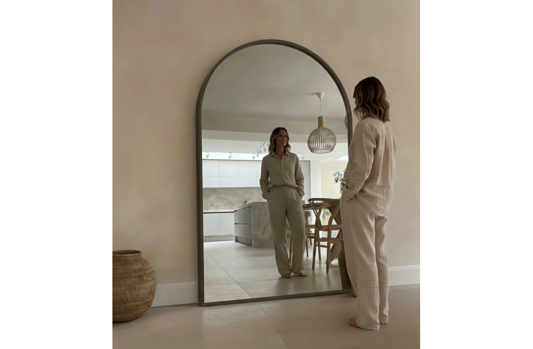 Boogspiegel Bruin 100x180 cm - Staand- en Hangsysteem