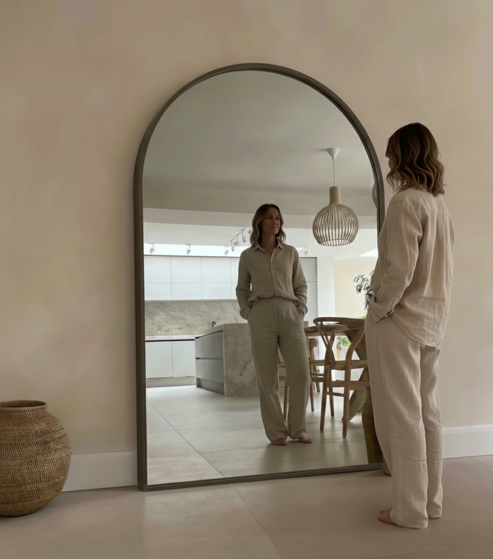 Boogspiegel Bruin 100x180 cm - Staand- en Hangsysteem