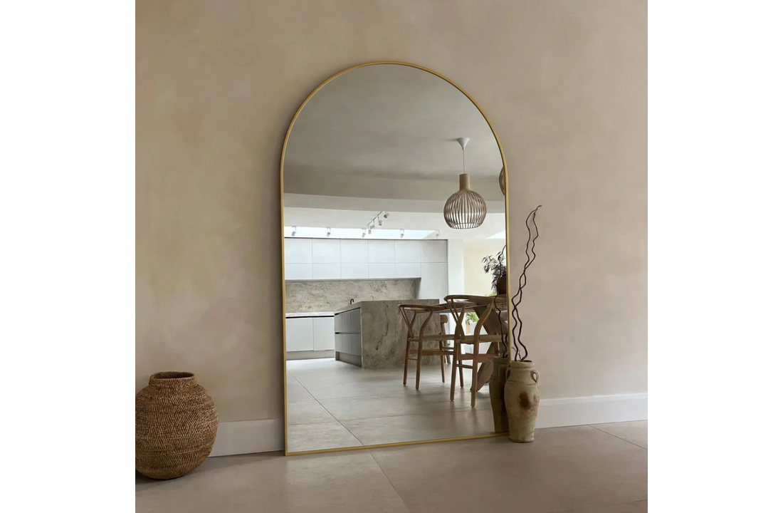 Boogspiegel Goud 100x180 cm - Staand- en Hangsysteem