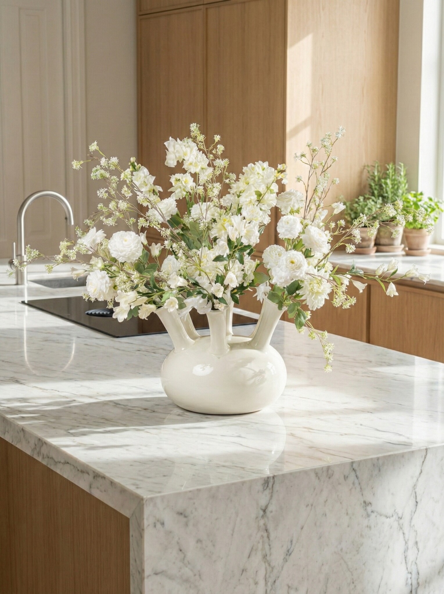 Zijden boeket | White Nature  - 19 stelen