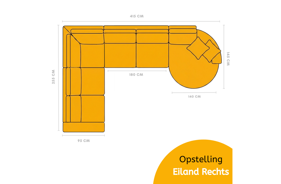 Hoekbank Moon Luxe | Crème