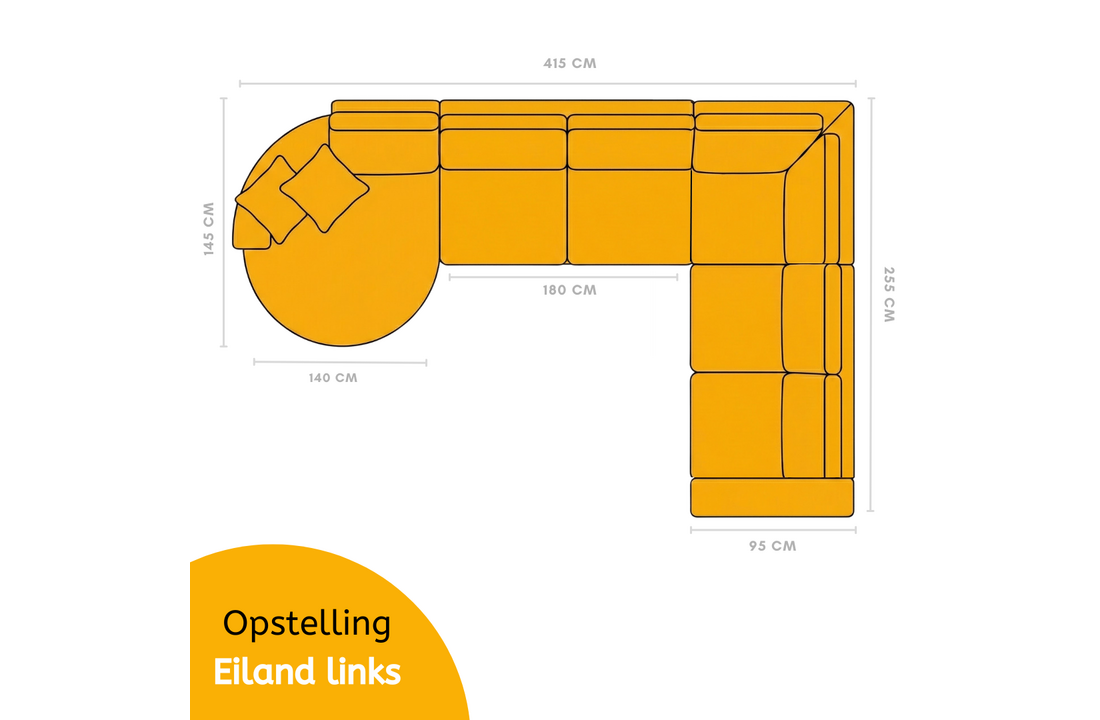 Hoekbank Moon Luxe | Crème