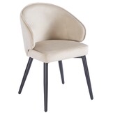 Eetkamerstoel Porto Taupe velvet  - zwart - vast